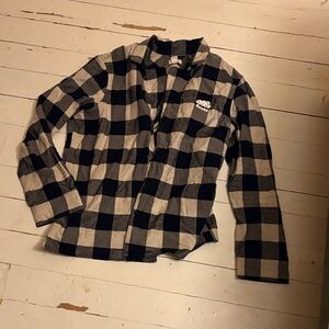 Roots Black and Tan Checkered Women's Top